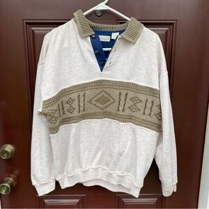 EUC L Norm Thompson Portland Oregon vintage pullover sweater beige